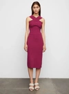 BAILEY44 EDITH SCULPTED COLD SHOULDER RIBBED KNIT DRESS IN RUBY