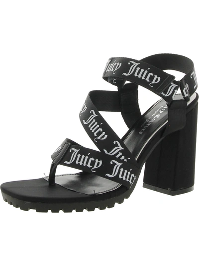 Juicy Couture Georgette Womens Open Toe Strappy Heels In Black