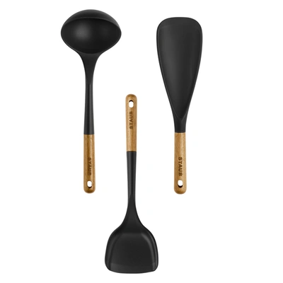 STAUB SILICONE WITH WOOD HANDLE COOKING UTENSIL SETS
