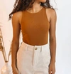 BY TOGETHER RIBBED BODYSUIT IN CAMEL