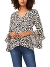 VINCE CAMUTO WOMENS PRINTED V-NECK BLOUSE