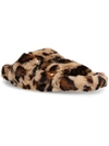 Steve Madden Dreamer Womens Faux Fur Slide Slippers In Multi