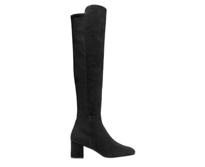 STUART WEITZMAN WOMEN'S SUEDE WITH ELASTIC BACK HEEL KNEE HIGH BOOT