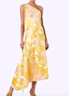 Alexis Brave One-shoulder Tie Printed Midi Dress In Multi