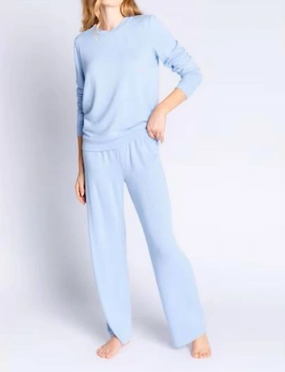 PJ SALVAGE RELOVED LOUNGE TOP AND PANTS IN ICE BLUE