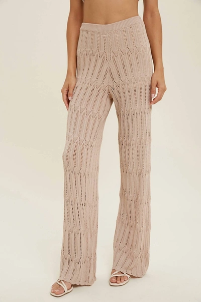 Wishlist Crochet Pants In Natural In Brown