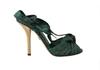 DOLCE & GABBANA Dolce & Gabbana Emerald Exotic Leather Heels Sandals Women's Shoes