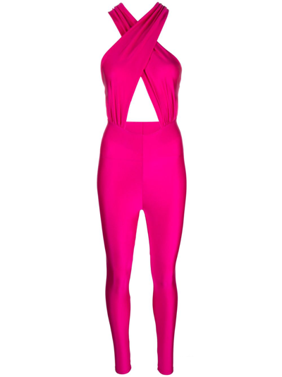 The Andamane Hola Shiny Stretch Lycra Jumpsuit In Multicolour