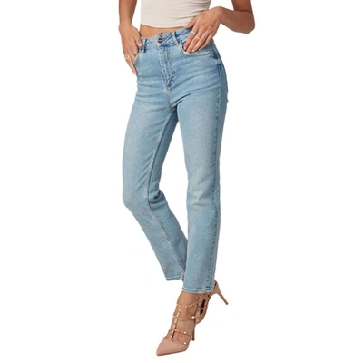 Lola Jeans Women's Denver-ds High Rise Straight Jeans In Blue