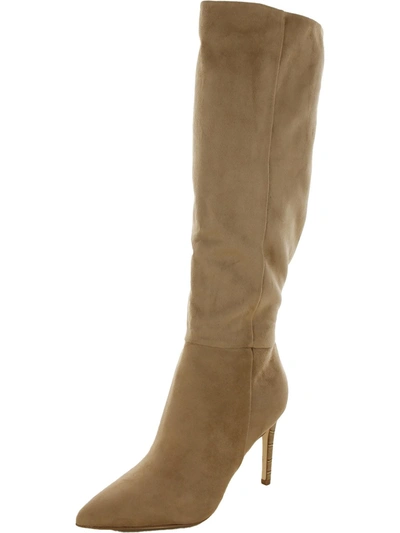 Nine West Eardy Womens Padded Insole Knee-high Boots In Beige