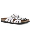 WHITE MOUNTAIN HERBAL WOMENS LEATHER FOOTBED SLIDE SANDALS