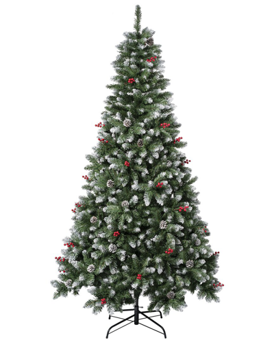 First Traditions 7.5ft Cullen Tree With Berries And Pinecones In Green
