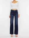 Kancan Makayla Ultra High Rise Flare Jeans In Dark Wash In Blue