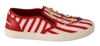 Dolce & Gabbana Red White Anchor Studded Loafers Shoes In White