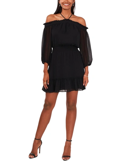 1.state Womens Ruffled Mini Mini Dress In Black