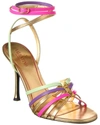 Valentino Rockstud Strappy Multi Ankle-wrap Sandals In Multi
