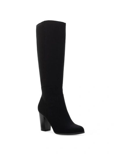 Style & Co Addyy Womens Faux Suede Block Heel Knee-high Boots In Black