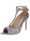 Jewel Badgley Mischka Conroy Womens Glitter Stilettos Dress Sandals In Multi