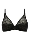 CHANTELLE FETE SHEER MESH UNDERWIRE BRA IN BLACK