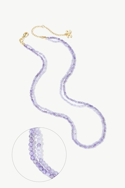 Classicharms Clarice Purple Crystal Mini Beaded Double Layered Necklace