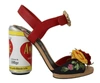 DOLCE & GABBANA Dolce & Gabbana Floral-Embellished Cylindrical Heels AMORE Women's Sandals