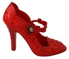 DOLCE & GABBANA Dolce & Gabbana Floral Crystal CINDERELLA Heels Women's Shoes