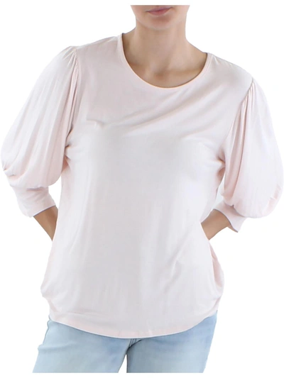 Cooper & Ella Womens Scoop Neck Knit Pullover Top In White