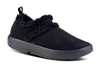 Oofos Women's Oocoozie Low Shoe In Black Sherpa In Black