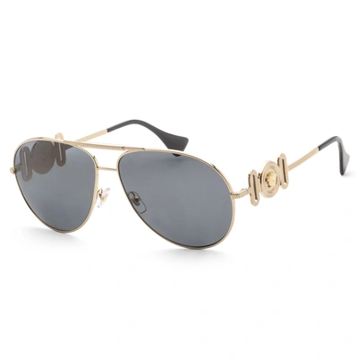 Versace Unisex Ve2249-100281 Fashion 65mm Gold Sunglasses In Gold / Gray