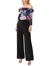 ADRIANNA PAPELL WOMENS RUFFLED FLORAL PRINT JUMPSUIT