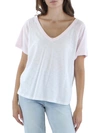 Veronica Beard Cindy V-neck Short-sleeve Pima Cotton Tee In White