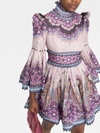 Zimmermann Celestial Printed Puffed Bell Sleeve Mini Dress In Multi