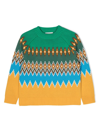 Stella Mccartney Fair Isle Intarsia-knit Jumper In Grün
