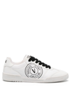 Versace Jeans Couture Brooklyn V-emblem Leather Sneakers In White