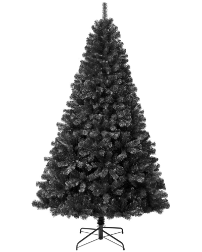 First Traditions 7.5ft Color Pop Black Tree With Metal Star Base