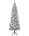 First Traditions 6ft Acacia Medium Flocked Tree In Green