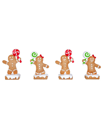 First Traditions 3in Gingerbread Man Name Card Holder In Brown