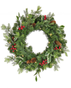 FIRST TRADITIONS FIRST TRADITIONS 24IN MIXED TIP WREATH WITH BATTERY OPERATED LED LIGHTS & TIMER