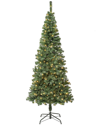 FIRST TRADITIONS FIRST TRADITIONS LINDEN SPRUCE SLIM WRAPPED TREE WITH 250 WARM WHITE LED LIGHTS