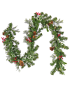 FIRST TRADITIONS FIRST TRADITIONS 6'X8IN MIXED TIP GARLAND WITH 30 WARM WHITE WITH BATTERY OPERATED LED LIGHTS & TIME