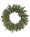 FIRST TRADITIONS FIRST TRADITIONS 24IN NORTH CONWAY WREATH WITH BATTERY OPERATED LED LIGHTS & TIMER