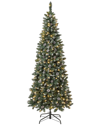 FIRST TRADITIONS FIRST TRADITIONS 7.5FT OAKLEY HILLS SNOW SLIM TREE 350 WARM WHITE LED LIGHTS
