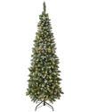 FIRST TRADITIONS FIRST TRADITIONS 6FT OAKLEY HILLS SNOW SLIM TREE WITH 250 WARM WHITE LED LIGHTS