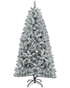 FIRST TRADITIONS FIRST TRADITIONS 6FT ACACIA FLOCKED TREE WITH 300 CLEAR LIGHTS