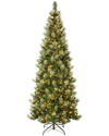 FIRST TRADITIONS FIRST TRADITIONS CHARLESTON PINE SLIM TREE WITH 500 CLEAR LIGHTS