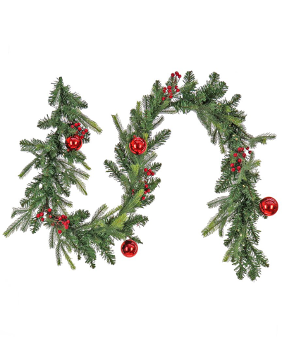 First Traditions 6'x10in Feel Real® Scotch Creek Fir Garland With Battery Operated Led Lights & Time In Green