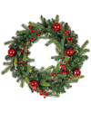 FIRST TRADITIONS FIRST TRADITIONS 24IN FEEL REAL® SCOTCH CREEK FIR WREATH WITH BATTERY OPERATED LED LIGHTS & TIMER