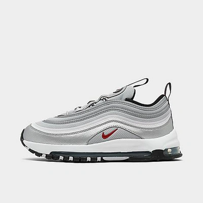 Nike Little Kids' Air Max 97 Stretch Lace Casual Shoes In Metallic Silver/varsity Red/white/black