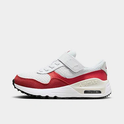 Nike Little Kids' Air Max Systm Casual Shoes In White/white/university Red/photon Dust