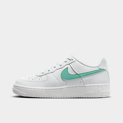 Nike Big Kids' Air Force 1 Low Casual Shoes In Summit White/emerald Rise